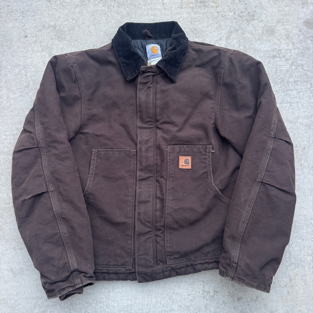 Carhartt J22 DKB Dark Brown Sandstone Arctic Quilt Lined Duck Jacket Small - Picture 6 of 6